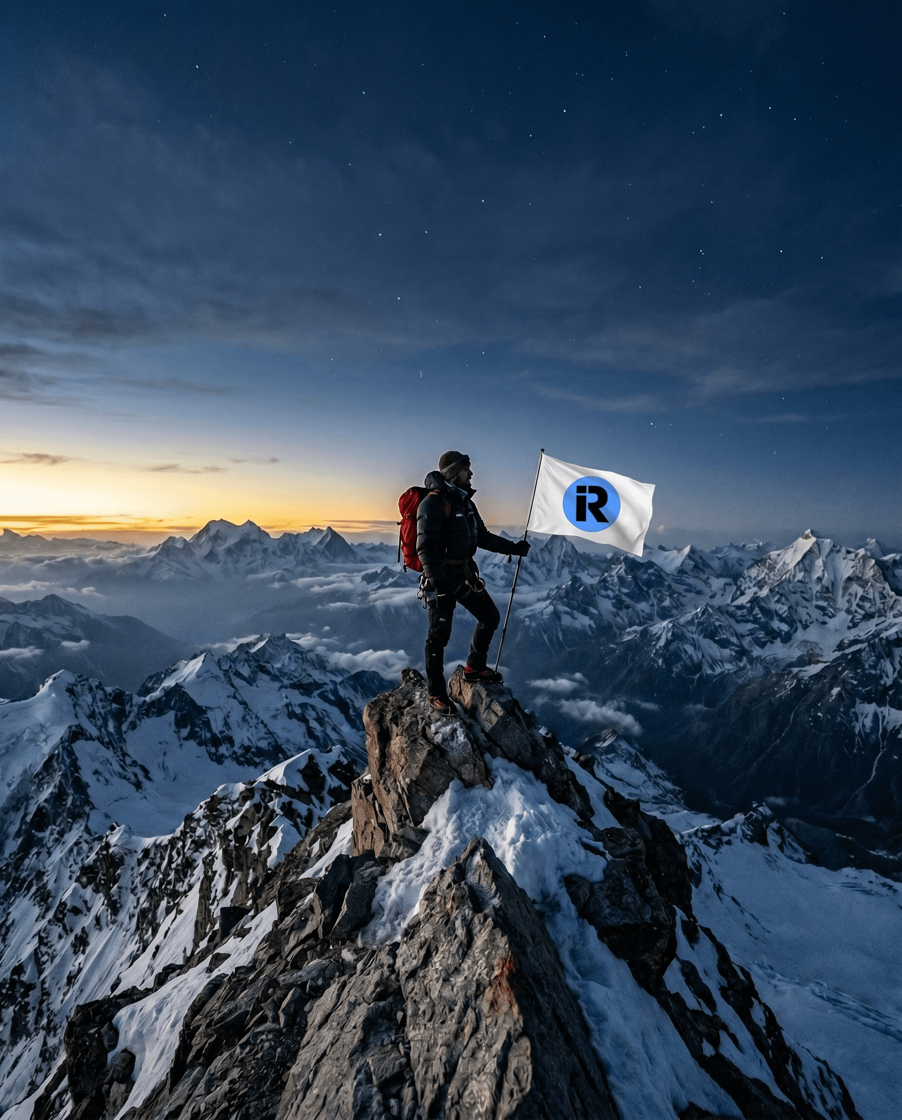 Mountain summit at twilight